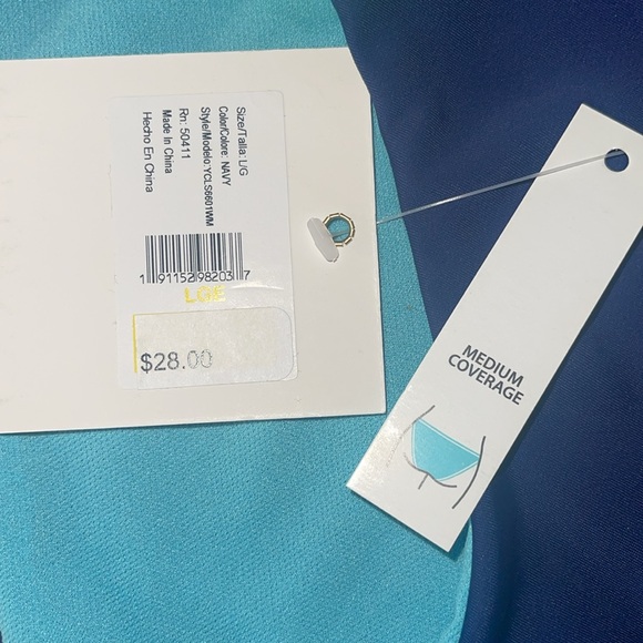 Bathing suit bottoms by CYN & Luca. Shades of blue and lime green. NWT - Picture 3 of 5